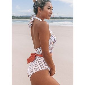 NEW: Cupshe Orange Dream Wrap One-Piece Swimsuit in Small